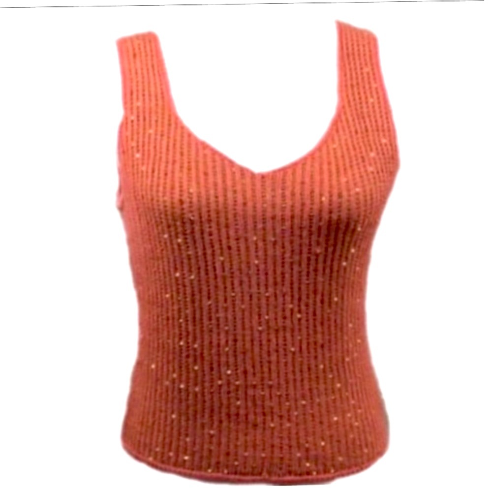 DANA BUCHMAN Petite Sleeveless Knit Sequin Tank Sweater size Sp